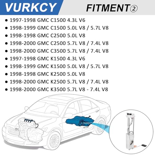 Vurkcy Electric Fuel Pump Module Assembly Fit for 1997-2000 Chevrolet & GMC
