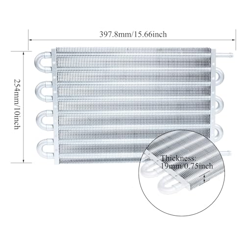 Transmission Oil Cooler Kit, Aluminium alloy Radiator with 5/16" Tube and Hose Mounting Kit(Silver) (8 Pass) - color: Silver, size: 8 Pass