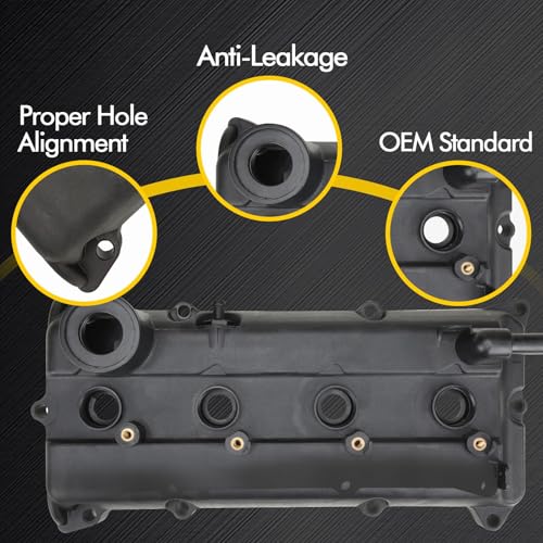 Engine Valve Cover Compatible with 2002-2006 Altima Sentra Altima SE-R 2.5L Replace 132643Z001 132644Z001 264-982 - color: Black (Plastic)