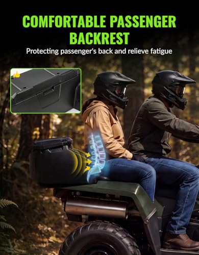 Green-L 95L Universal ATV Rear Rack Cargo Storage Box Trunk Luggage with Passenger Backrest Pad - size: #1-95L
