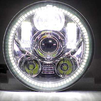 Eagle Lights 5.75 inch LED Motorcycle Headlight Kit for Honda with Bracket and Hardware - Plug and Play (Chrome Generation III with Halo Ring) fits 2002-2008 VTX 1800, VTX 1300 - color: Chrome Generation III w/ Halo Ring