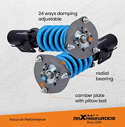 maXpeedingrods Coilover for Toyota Camry 2007-2011, for Lexus ES350 2007-2012, for Toyota Avalon 07-11, 24 Level Damping Adjustable Coilovers Suspension Kit, Height Adjustable T6 Upgrade Lowering Kit