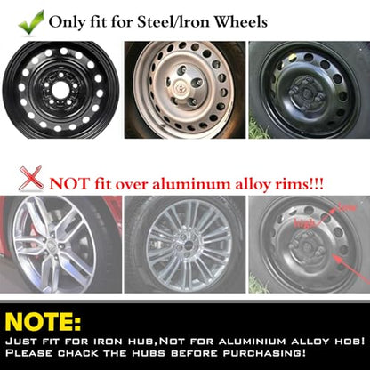 15 inch Wheel Rim Cover Hubcaps - Universal Hubcap Wheel Covers - color: 5083-Black & Red-15