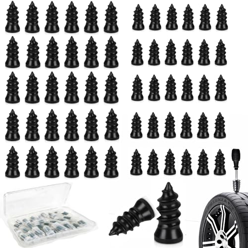 PINKJOY 60 Pcs Tire Repair Nails Self-Tapping Screw Rubber Screw Tool Self-Service Tire Repair NAI for Car Motorcycle Truck - size: 60PCS