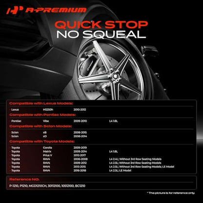 A-Premium Front Ceramic Brake Pads