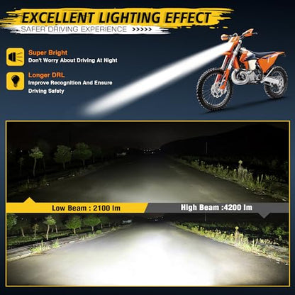 Dirt Bike Led Headlight Motorcycle 2020-2022 Enduro Headlight Kit for EXC EXCF SX SXF XC XCF XCW XCFW (Black-Green Skull) - color: Black-Green Skull