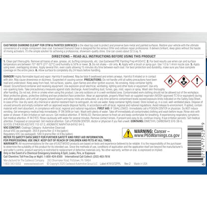 Eastwood Diamond Clear Satin DTM Direct to Metal and Painted Surfaces Paint Quart - style: Satin Clear Quart