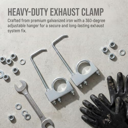 Exhaust Clamp with Hanger，Exhaust Hanger with Clamp for 3" Exhaust Pipe - style: 2 PCS