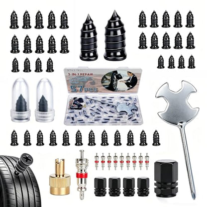 GTILL Tell 57 PCS 3 in 1 Tire Screw Plug Repair Kit - size: 57 PCS