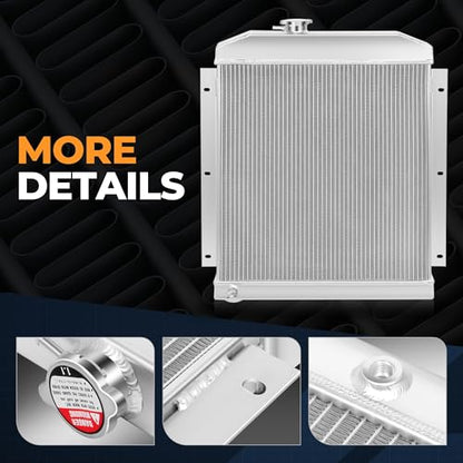 Auto Dynasty Full Aluminum Radiator Compatible with 1947-1954 Chevy Pickup Suburban L6 3-Row Cooling Radiator - style: 47-54 Chevy Pickup Suburban L6