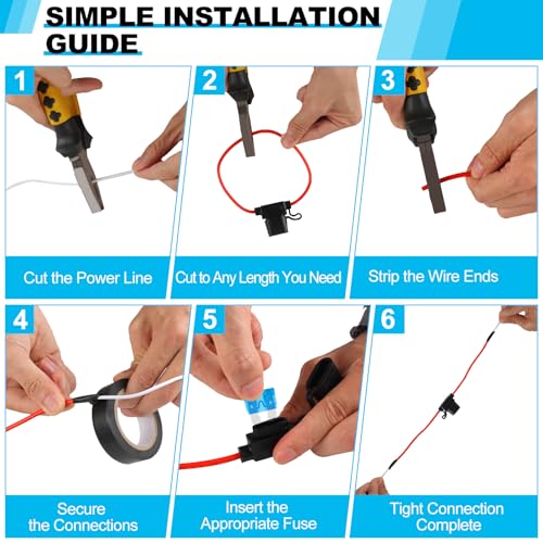 Cooclensportey 4 Pack 12AWG Waterproof Inline Fuse Holder
