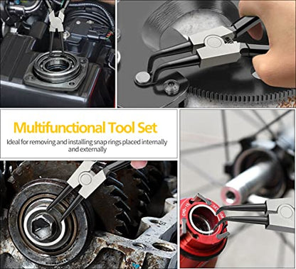2pcs 7in Snap Ring Pliers, 5/64in Tips - color: 2pcs 90° Regular Tip Snap Ring Pliers