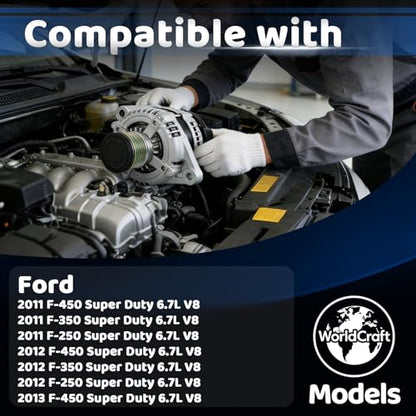 WorldCraft 12V 150A Alternator for Ford F250 F350 F450 F550 Super Duty 6.7L V8 - size: 104210-2920