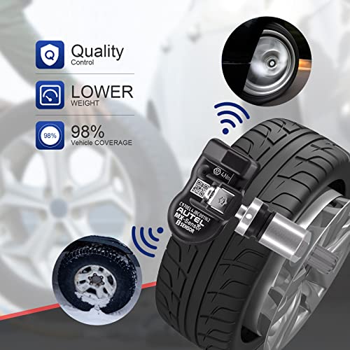 Autel TPMS Sensor,TPMS Sensor,Tire Pressure Sensor,1-Sensor 315MHz +433MHz Dual Frequency Tire Replacement Sensor,Universal Programmable Sensors for Pressure(Press in Metal Valves,4PCS) (SN-002)