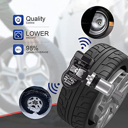 Autel TPMS Sensor,TPMS Sensor,Tire Pressure Sensor,1-Sensor 315MHz +433MHz Dual Frequency Tire Replacement Sensor,Universal Programmable Sensors for Pressure(Press in Metal Valves,4PCS) (SN-002)