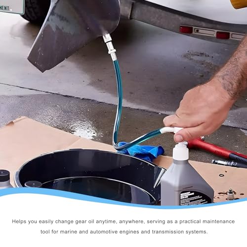 Fluid Pump for Quart Bottles, 4cc Per Pump Stroke Quart Bottle Hand Pumps with Flexible Tube, Transmission Fluid Transfer Kit Lower Unit Gear Oil Extractor for Car Marine Boat