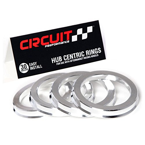 Circuit Performance 67.1mm OD to 60.1mm ID Silver Aluminum Hub Centric Rings