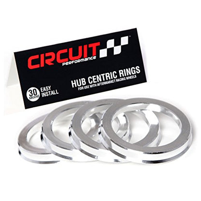 Circuit Performance 67.1mm OD to 60.1mm ID Silver Aluminum Hub Centric Rings