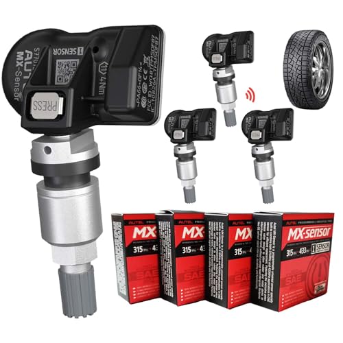 Autel TPMS Sensors Set of 4, 315MHz/433MHz OE Press-in Mx Sensor, (Metal)