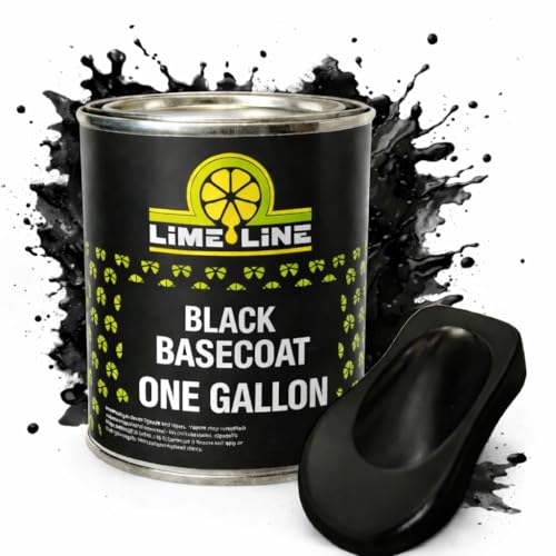 LiME LiNE Automotive Basecoat -1 Gallon (Mix 1:1 with Urethane Reducer) – Must be Clearcoated (Black) - color: Black