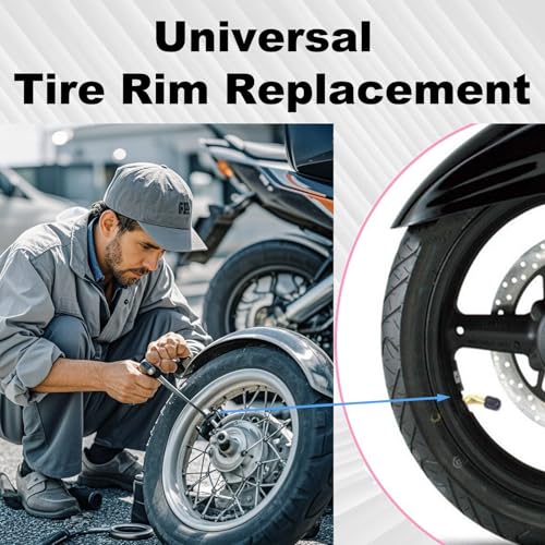 PVR70 Tubeless Tire Valve Stem, Tire Valve Curved Bent 90 Degree Angled, Brass Stem, Tire Rubber Nozzle Core Compatible with Tubeless Tire Rim, Motorcycle, Scooter, ATV (Pack of 6)
