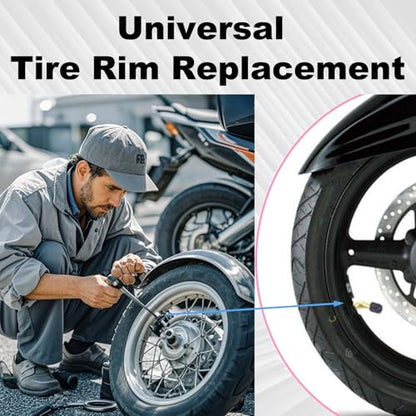 PVR70 Tubeless Tire Valve Stem, Tire Valve Curved Bent 90 Degree Angled, Brass Stem, Tire Rubber Nozzle Core Compatible with Tubeless Tire Rim, Motorcycle, Scooter, ATV (Pack of 6)