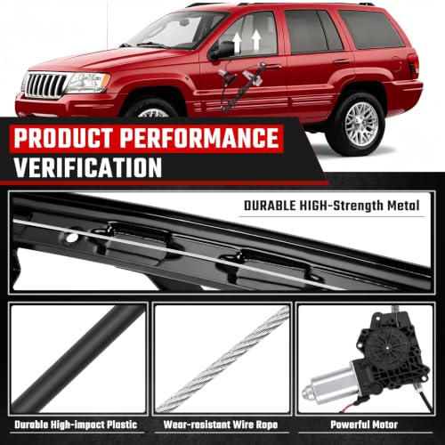 741-556 Front Driver Side Power Window Regulator and Motor Fit for Jeep - size: Front Left, style: 741-556