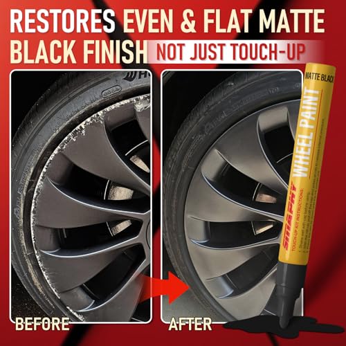 Wheel Scratch Repair Kit, Matte Black Rim Paint Pen for Curb Rash - color: No.02 Matte Black