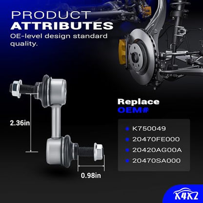 X4XZ K750049 Zinc Nickel Alloy-Stabilizer Sway Bar Links forSubaru Forester - size: K750049