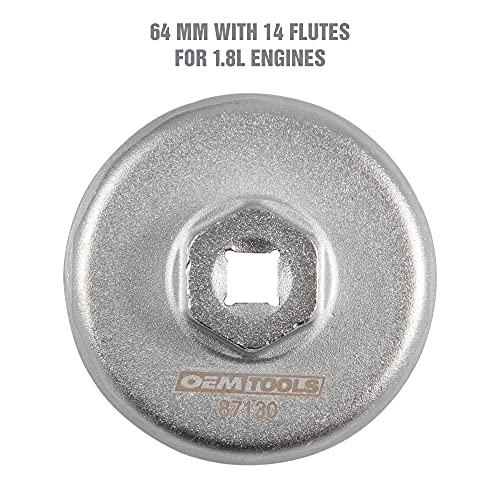 OEMTOOLS 87130 64MM Toyota & Lexus Oil Filter Wrench with 14 Flutes, 64MM Cap Wrench, Oil Change Tool - size: 64 mm/14 Flute