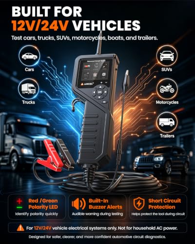 ANCEL PB600 Automotive Power Circuit Probe, 12-24V Elec. Short&Open Finder - color: Jet Black 600
