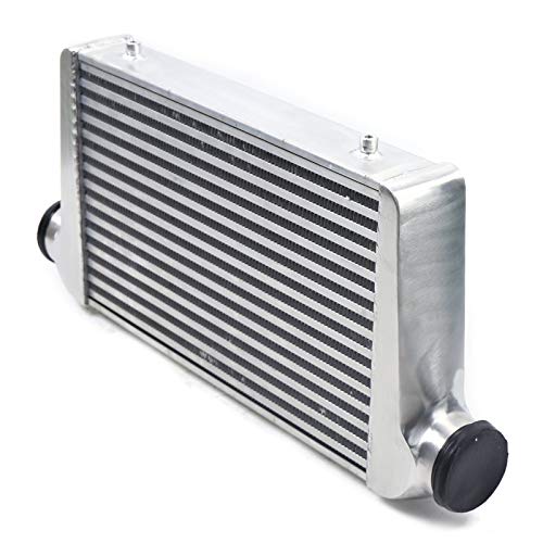 Aluminum Front Mount Intercooler Universal Polished Turbo Intercooler Kit 18 * 11.5 * 2.5inch Direct Replacement for All Cars Silver