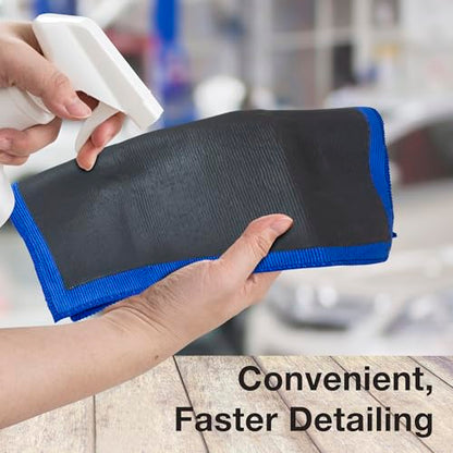 Detailer's Preference Microfiber Clay Towel, Fine Grade, Reusable Alternative to Clay Bars for Car Detailing, Removes Overspray, Rail Dust, Tar, Sap, and More 12"x12", Blue