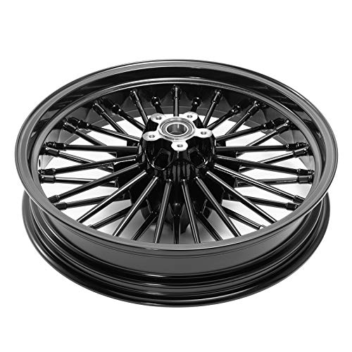 TOFR 18x3.5 18x3.5 Fat Spoke Wheels Black For Harley Touring Baggers 00-07 - color: Gloss Black, size: Front:18x3.5 Rear:18x3.5