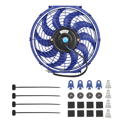 SSN 12" Blue Electric Radiator Cooling Fan Assembly Kit - color: Blue, size: 12" No Thermostat