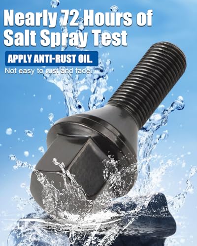 GAsupply M12x1.25 OEM Lug Bolt Black, 28mm Shank Cone Seat 3/4" Hex, 20pcs - color: Black, size: 20pcs