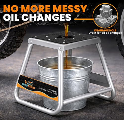 GRAND PITSTOP Motorcycle & Powersports Maintainence Stand for Dirt Bike, Silver - color: Silver