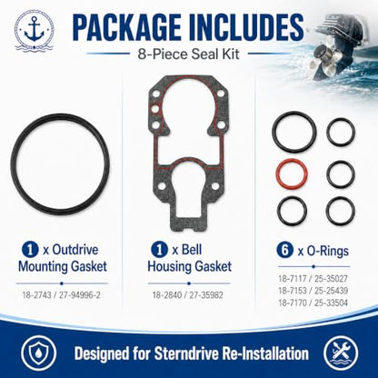 94996Q2 Outdrive Gasket Set for Mercruiser R MR Alpha One Gen I & II Drives
