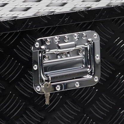 49 Inch Aluminum Truck Bed Tool Box with Side Handles, Lock - color: Black, size: 49"