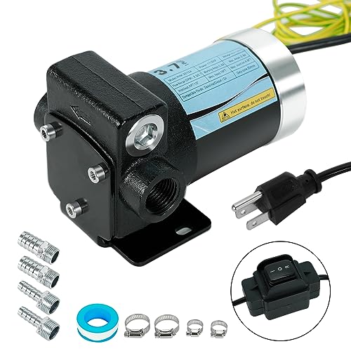 110V Gasoline Oil Fuel Transfer Pump with Connection Cables - size: 110V AC Pump