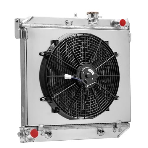 3 Row Aluminum Radiator + Shroud Fan For 2004-2012 Chevy Colorado GMC Canyon L4 2.8L 3.7L L5 2005 2006 2007 2008 2009 2010 2011 Radiators