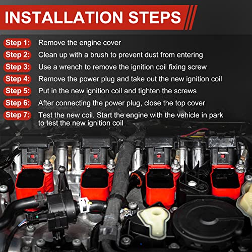 Set of 8 Square UF413 Ignition Coils Pack & Spark Plugs & Wires Set