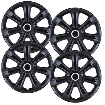 ROXX Black Lacquer Hubcaps Wheel Covers, Universal Wheel Covers Guards - color: 5088(Black Lacquer), size: 14 INCH