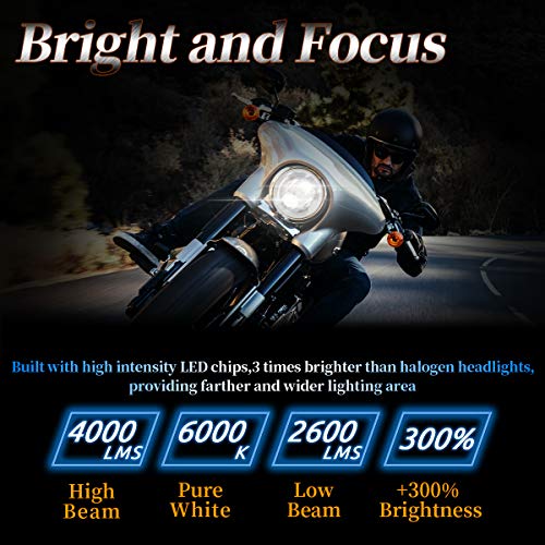 7 inch Motorcycle LED Headlight 4.5" Fog Passing Lamps DOT Kit Compatible with Harley Davidson Street Glide Fat Boy Heritage Softail Road King Switchback Electra Glide Ultra Classic-Black - color: Black