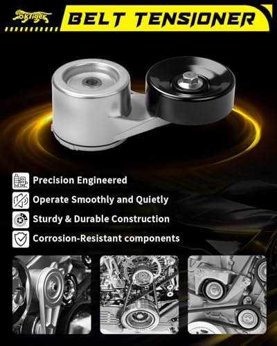Oktiger 38108 Belt Tensioner Assembly with Pulley Fit for Chevy C1500/C2500/C3500 1988-1995, Astro 1987-1989, Blazer 1989-1994, Tahoe 1995, for GMC Yukon, V1500/V2500 Suburban, Typhoon, 4.3L/5.0L/5.7L - size: 38108