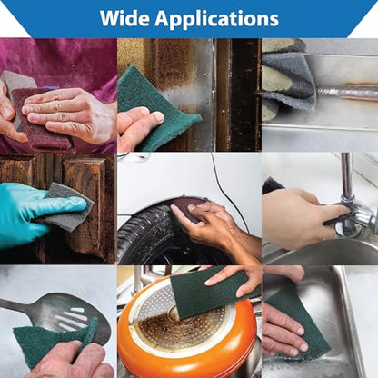 TJR® Scuff Pads 10-Pack – Non-Woven Fleece Buffing Pads for Automotive, Autobody – Multipurpose 6 x 9 Inch Scouring Pad – Tear Resistant Wet and Dry Use Sanding Pads (Medium P400) - style: Medium P400