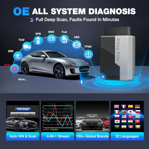Ediag Elite KINGBOLEN Bluetooth OBD2 Scanner, Lifetime NO Cost Update
