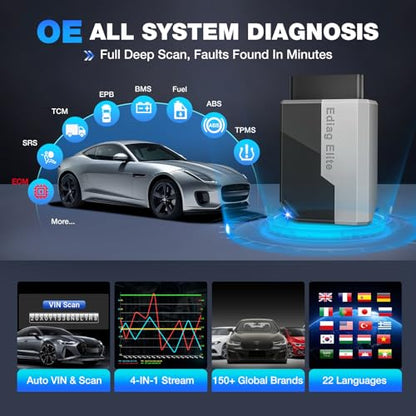 Ediag Elite KINGBOLEN Bluetooth OBD2 Scanner, Lifetime NO Cost Update