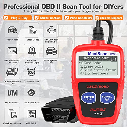 Autel MS309 OBD2 Scanner Universal Car Engine Fault Code Reader