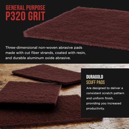 Dura-Gold 6" x 9" Maroon General Purpose Scuff Pads, Box of 10 - Scuffing - color: Maroon